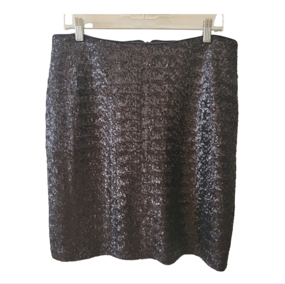 M&S Black Sequin Skirt Size 10 - Picture 1 of 4